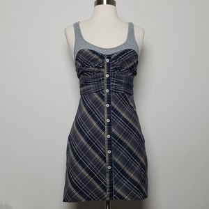 Free People Plaid Mixed Media Dress